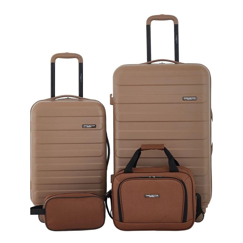TRAVELERS CLUB AUSTIN 4 PIECE HARDSIDE LUGGAGE SET 4-Piece Luggage Set - Brown